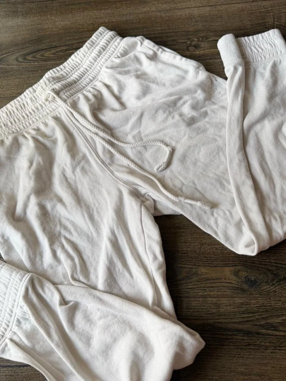 Free People Off-White Drawstring Lounge Joggers